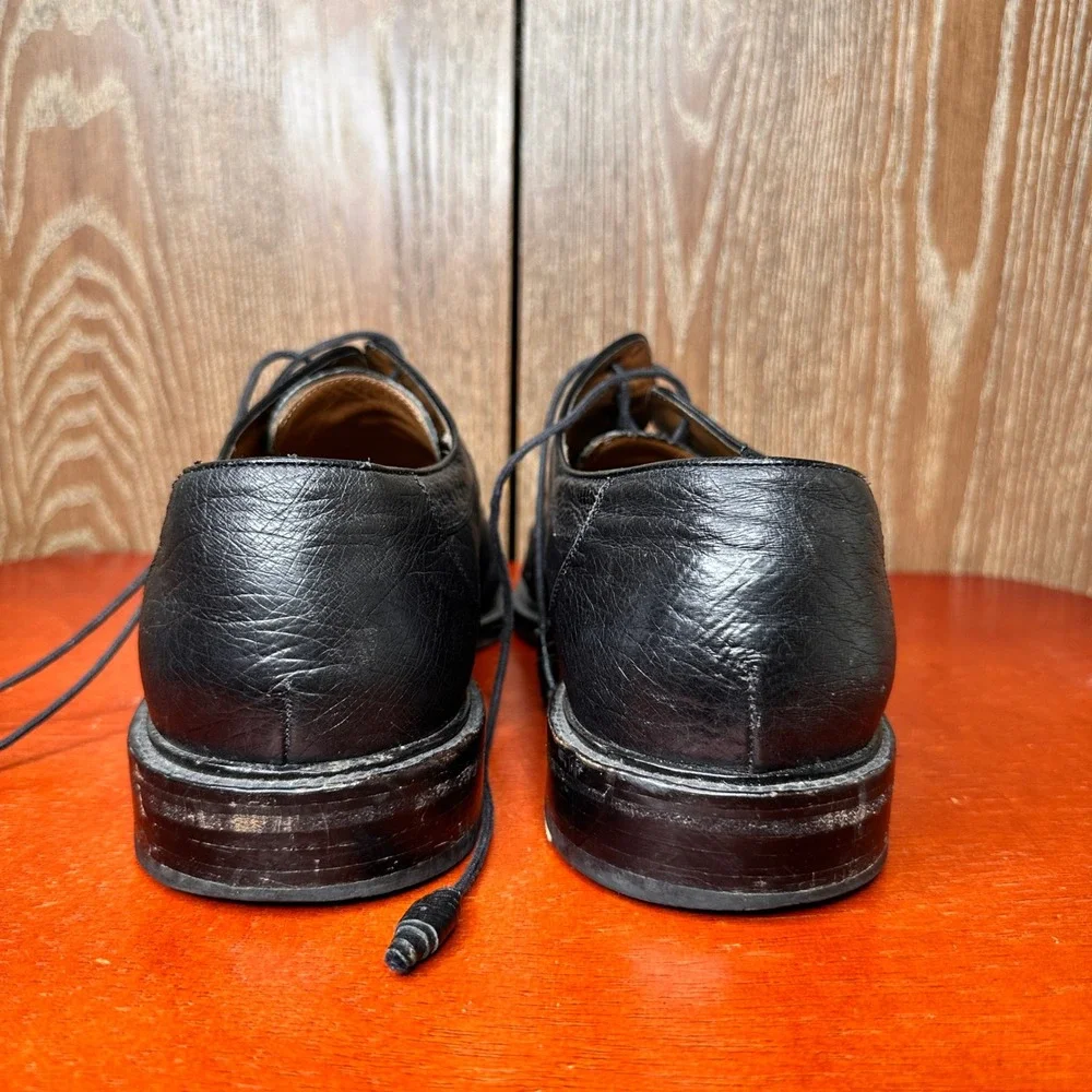 Mezlan Platinum Genuine Ostrich & Alligator Black Derby Shoes Mens 11.5 M 20155